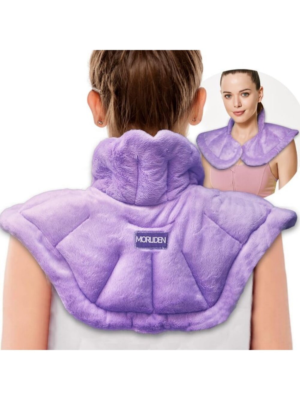 Microwavable Neck & Shoulder Wrap - Weighted Hot/Cold Compress for Pain Relief